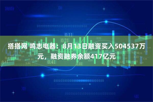 搭搭网 鸣志电器：8月13日融资买入504537万元，融资融券余额417亿元
