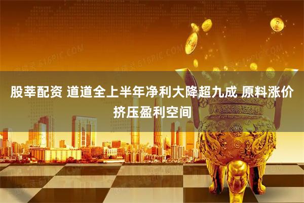 股莘配资 道道全上半年净利大降超九成 原料涨价挤压盈利空间
